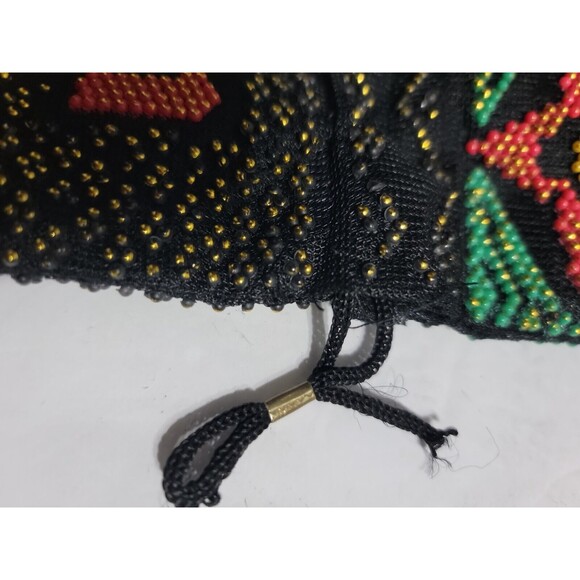 Vintage JERUSALEM Beaded Ornate Drawstring Purse Tote Bag Holy Land Mosque Camel - Picture 5 of 7